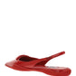 Brushed Leather Slingback Ballerinas - Red
