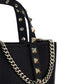 Rockstud Calfskin Leather Tote - Black.
