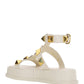 Roman Stud Calfskin Flatform Sandal 40MM - Ivory