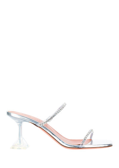 Gilda Metallic Crystal Sandals 70mm - Clear