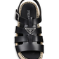 Espadrille Fisherman Sandals - Black
