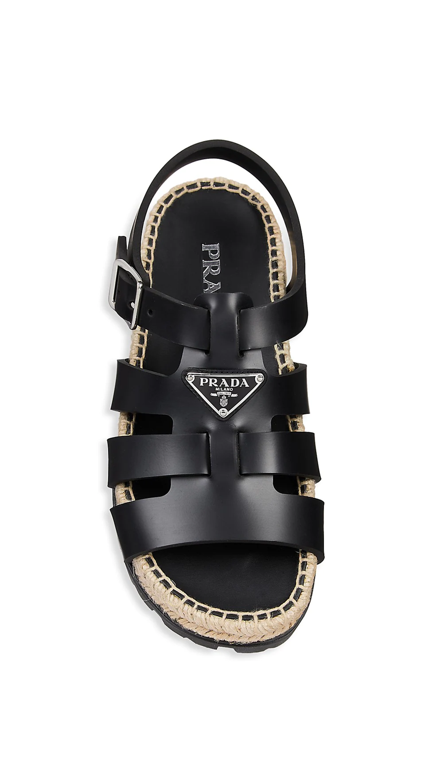 Espadrille Fisherman Sandals - Black