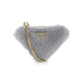 Shearling and Saffiano Leather Mini-pouch - Grey