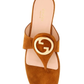 Gucci Blondie Suede Thong Sandal - Camel