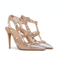 Rockstuds Pumps with Straps in Transparent Polymer Material 100MM - Pink/Transparent