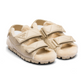 Padded Nappa Leather Sandals with Shearling - Desert Beige