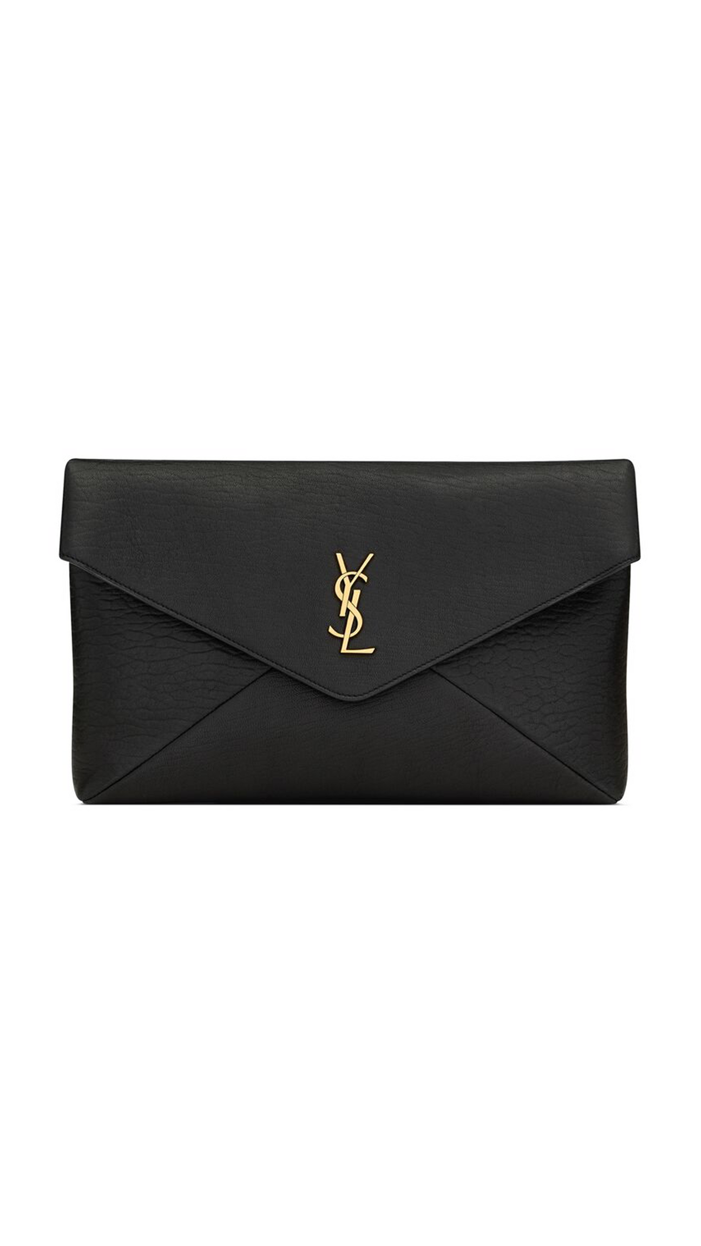 Cassandre Large Envelope Pouch in Lambskin - Black