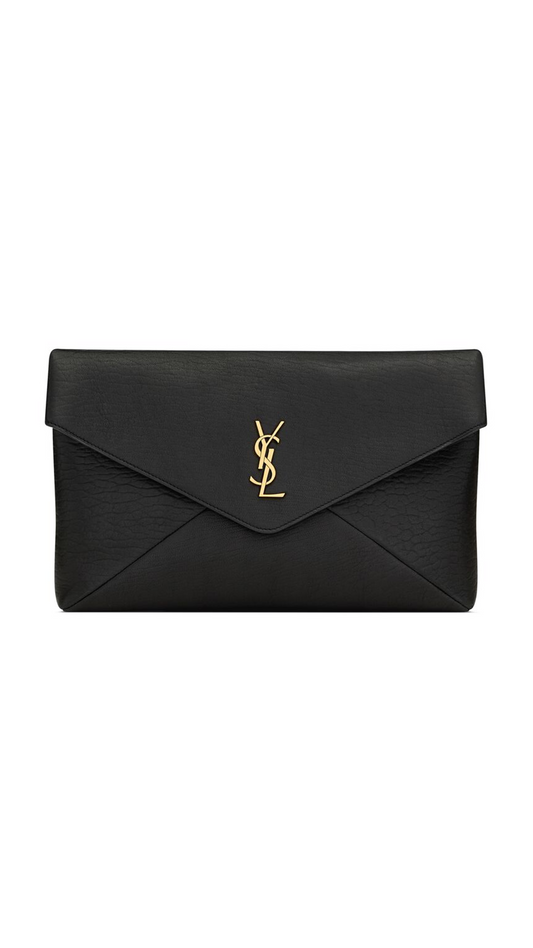 Cassandre Large Envelope Pouch in Lambskin - Black