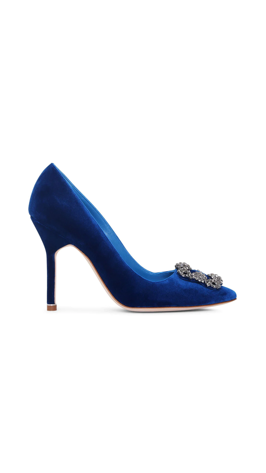 Hangisi 105 Velvelt Pump - Blue