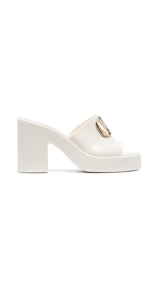 Vlogo Signature Rubber Mules 100MM - White