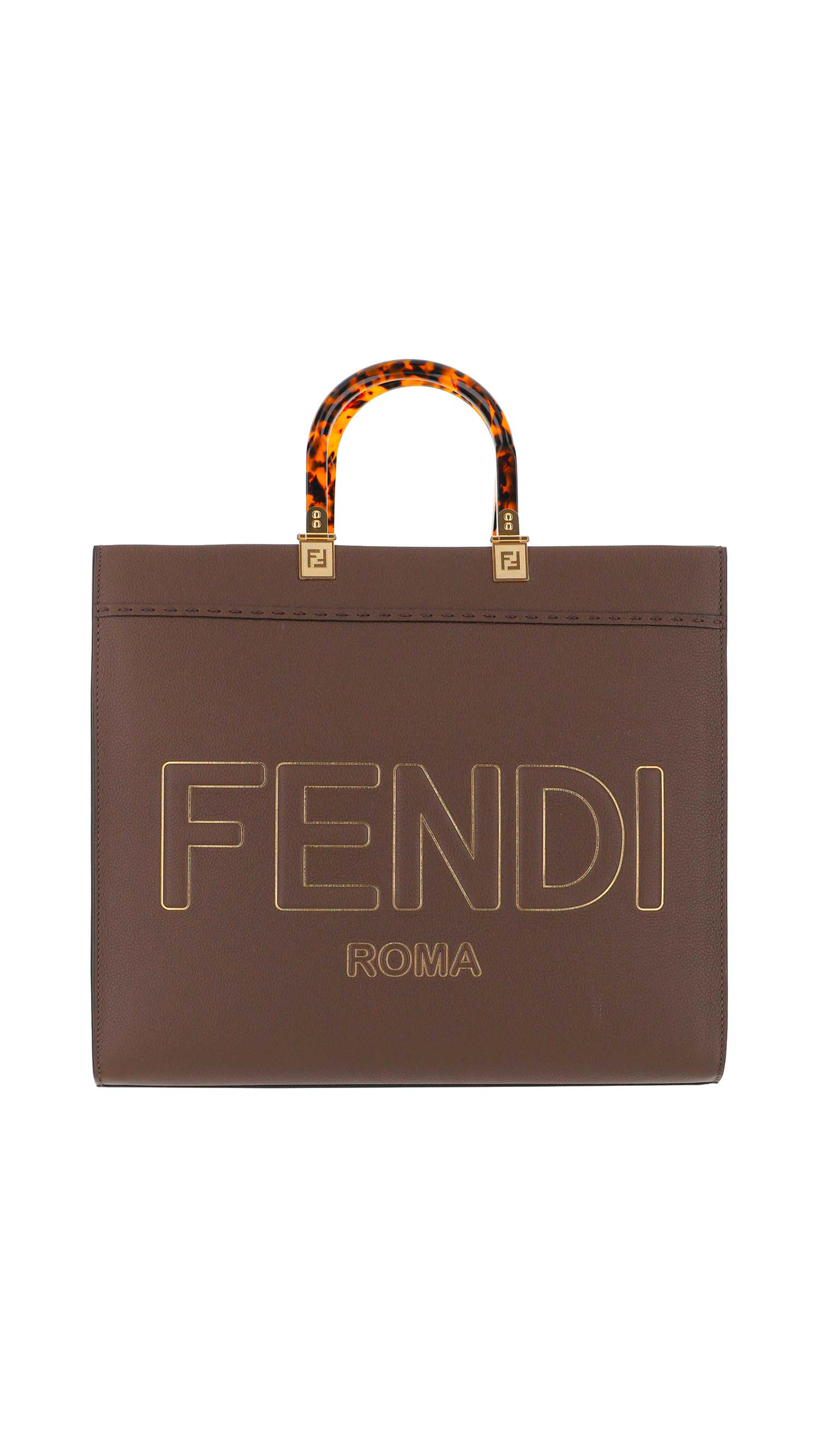 Fendi Sunshine Medium Tote Bag - Brown/Gold