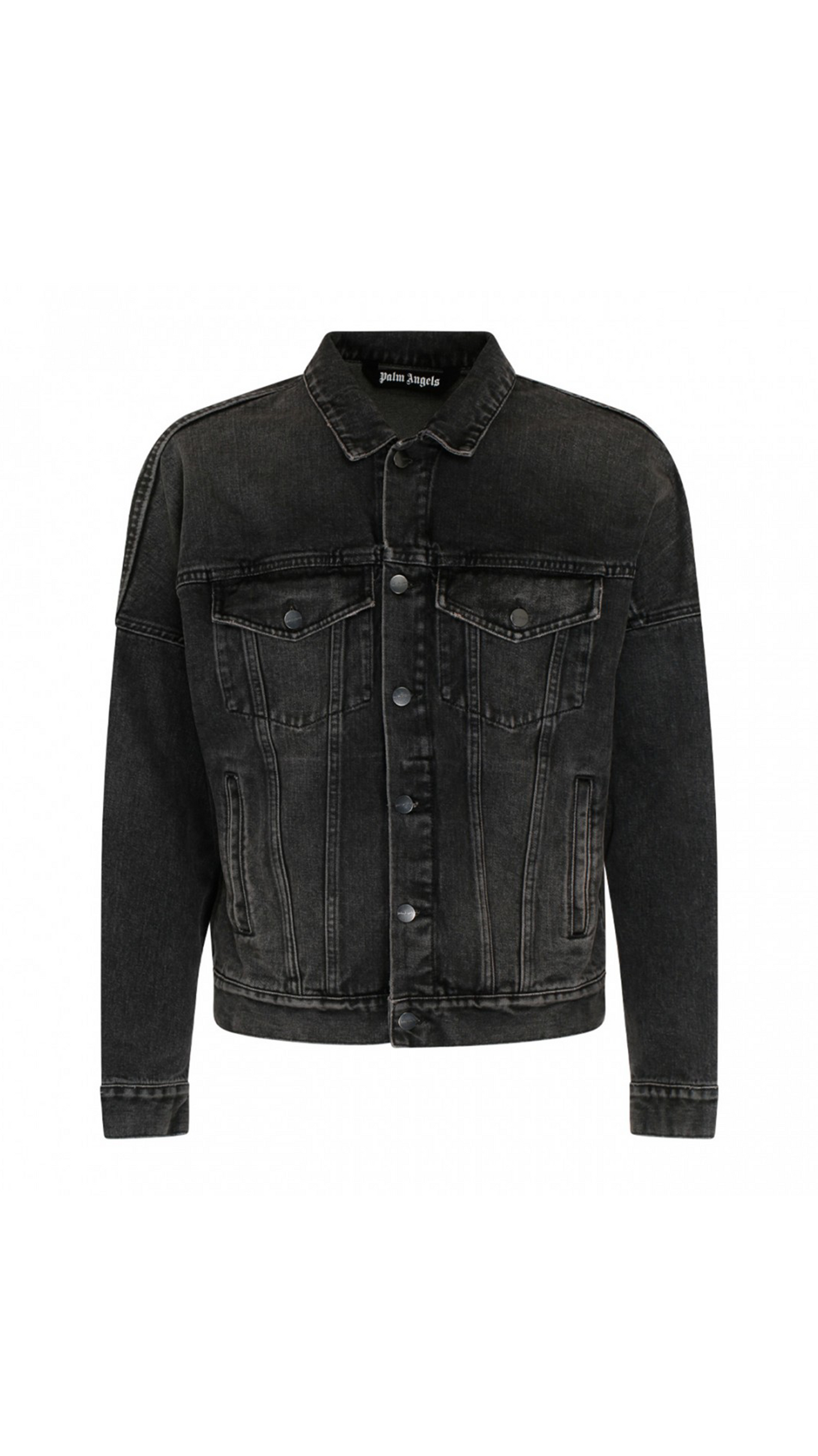 Curve Logo Denim Jacket - Black