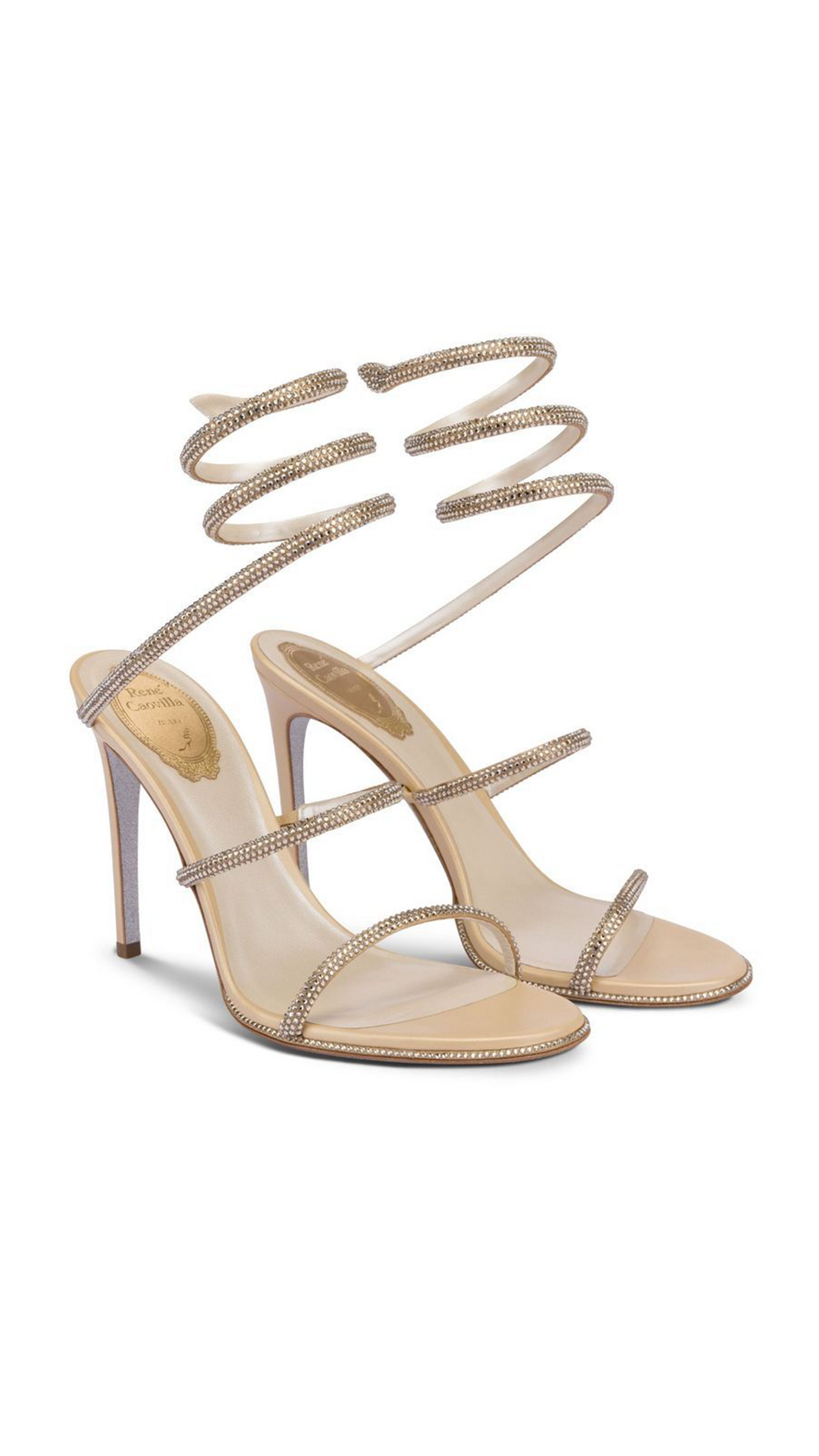 Cleo Crystal Sandal 105 - Beige