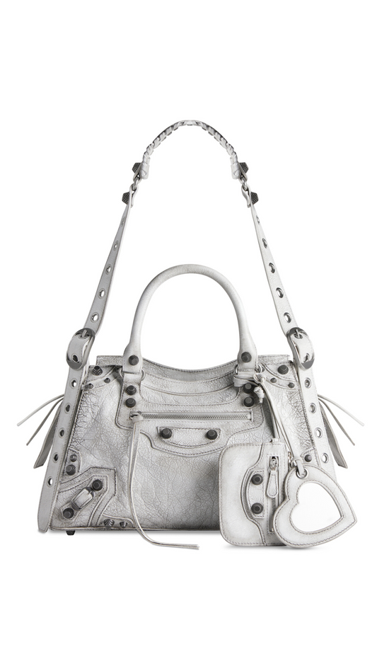 Neo Cagole City Small Handbag in Dirty Effect - Optic White