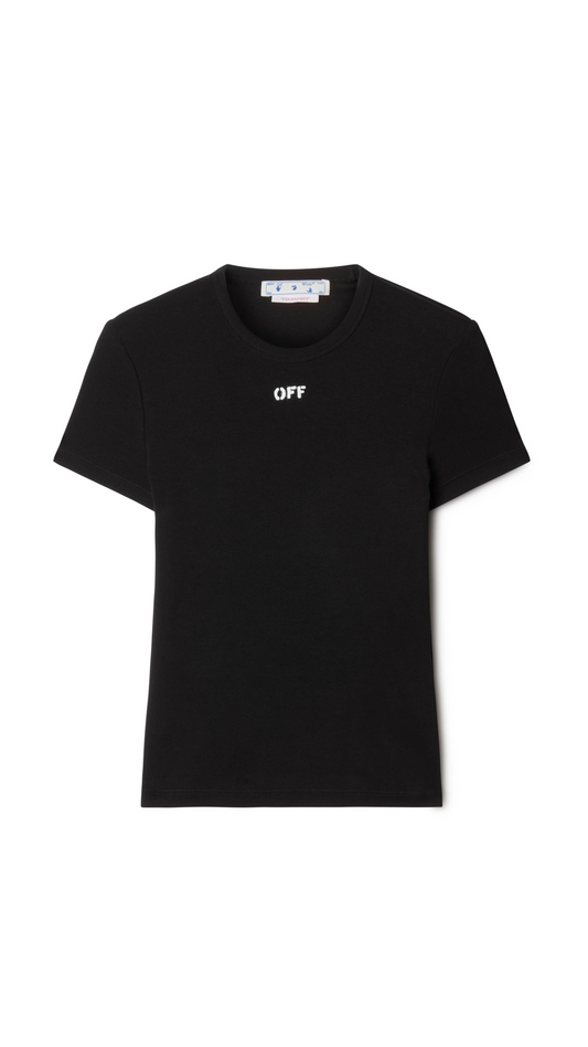 Off Stamp Robbed Basic Tee - Black