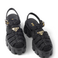 Monolith Raffia Fisherman Sandals - Black