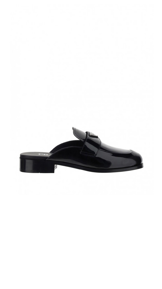 Patent Leather Mules - Black