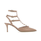 Rockstud Caged Pump with Tonal Studs 65MM - Rose Cannelle