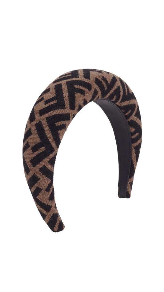 FF Headband in Wool, Cashmere and Silk - Brown