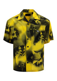 Short-sleeved Printed Re-Nylon Shirt - Yellow