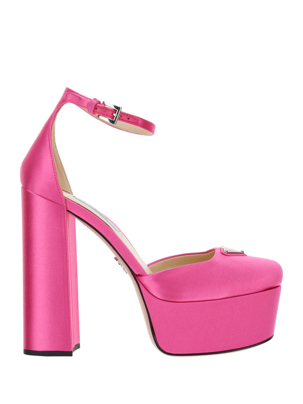 Satin Platform Pumps - Pink