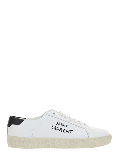 Court Classic SL/06 Embroidered Sneakers in Leather - Optic White