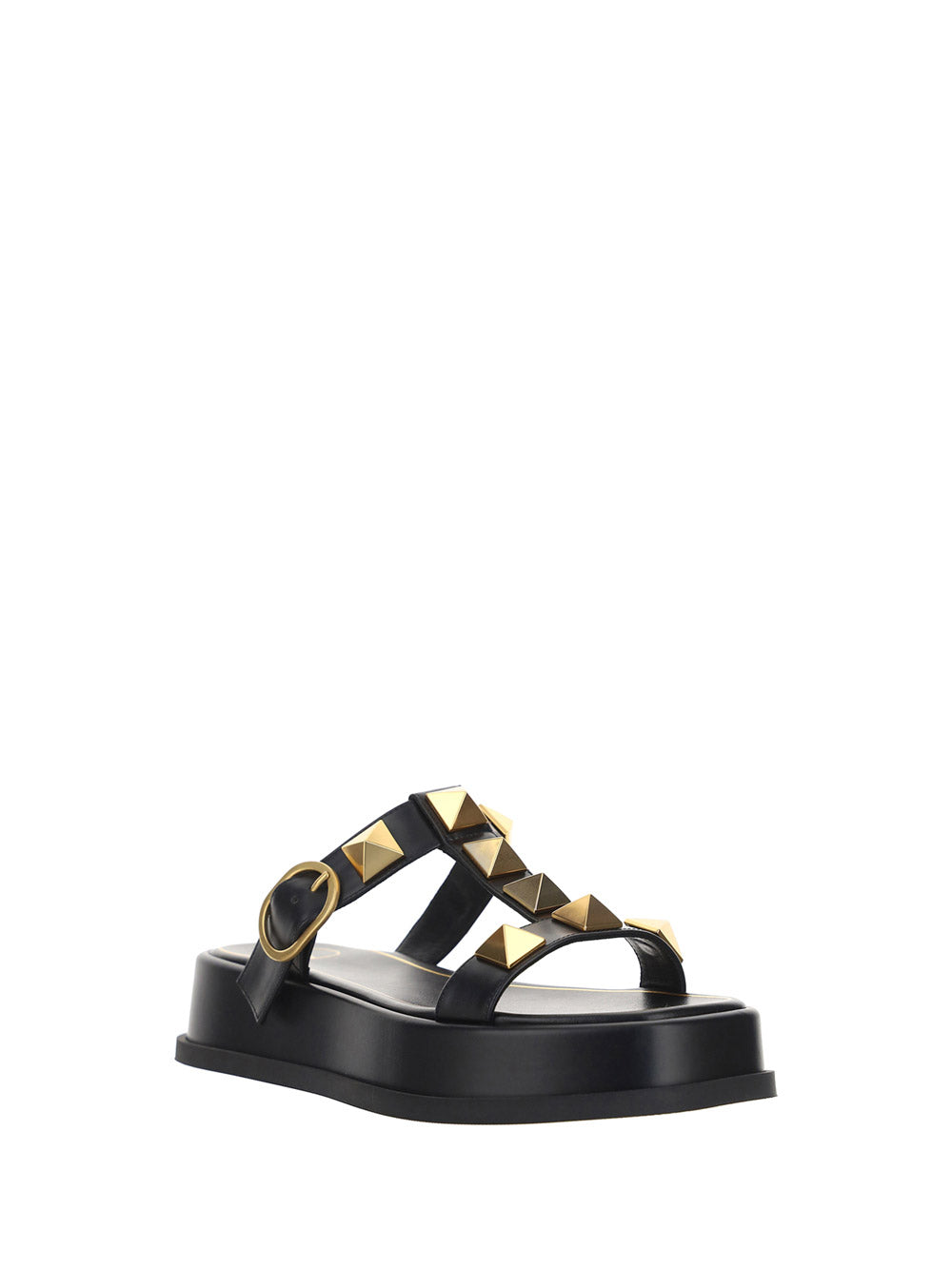 Roman Stud Flatform Sandals - Black