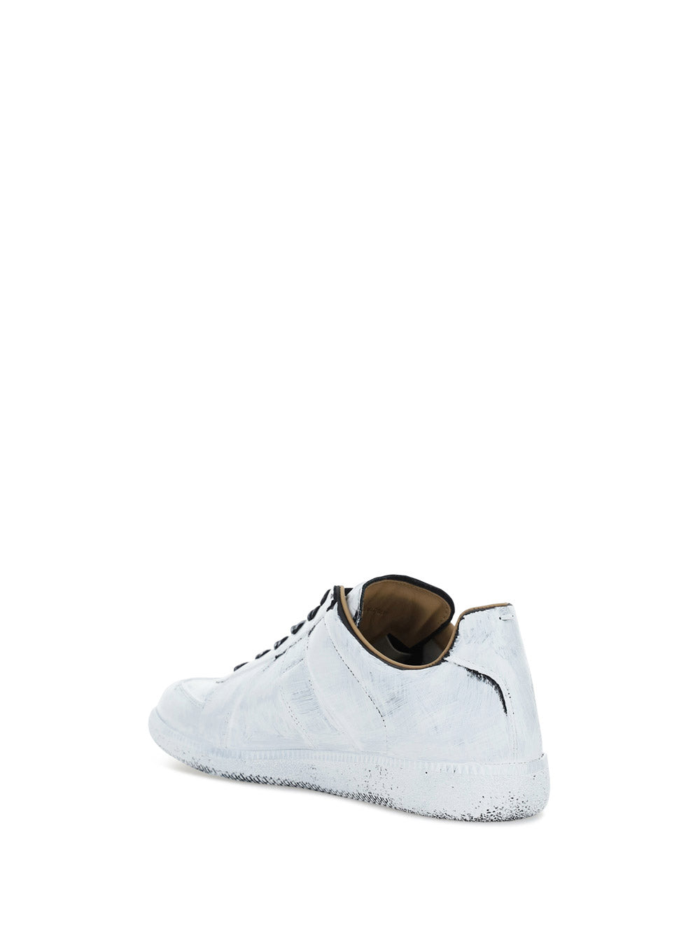 Painted Replica Leather Sneaker - White/Black