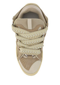 Leather Curb Sneakers - Ecru