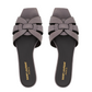 Tribute Mules in Smooth Leather - Gris Apia
