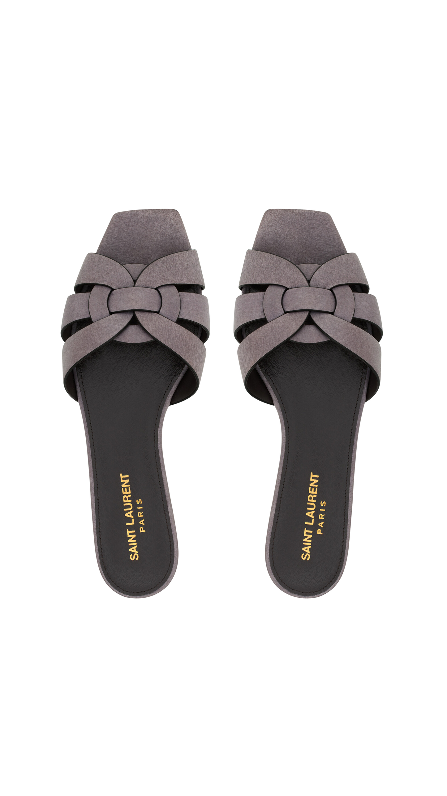 Tribute Mules in Smooth Leather - Gris Apia