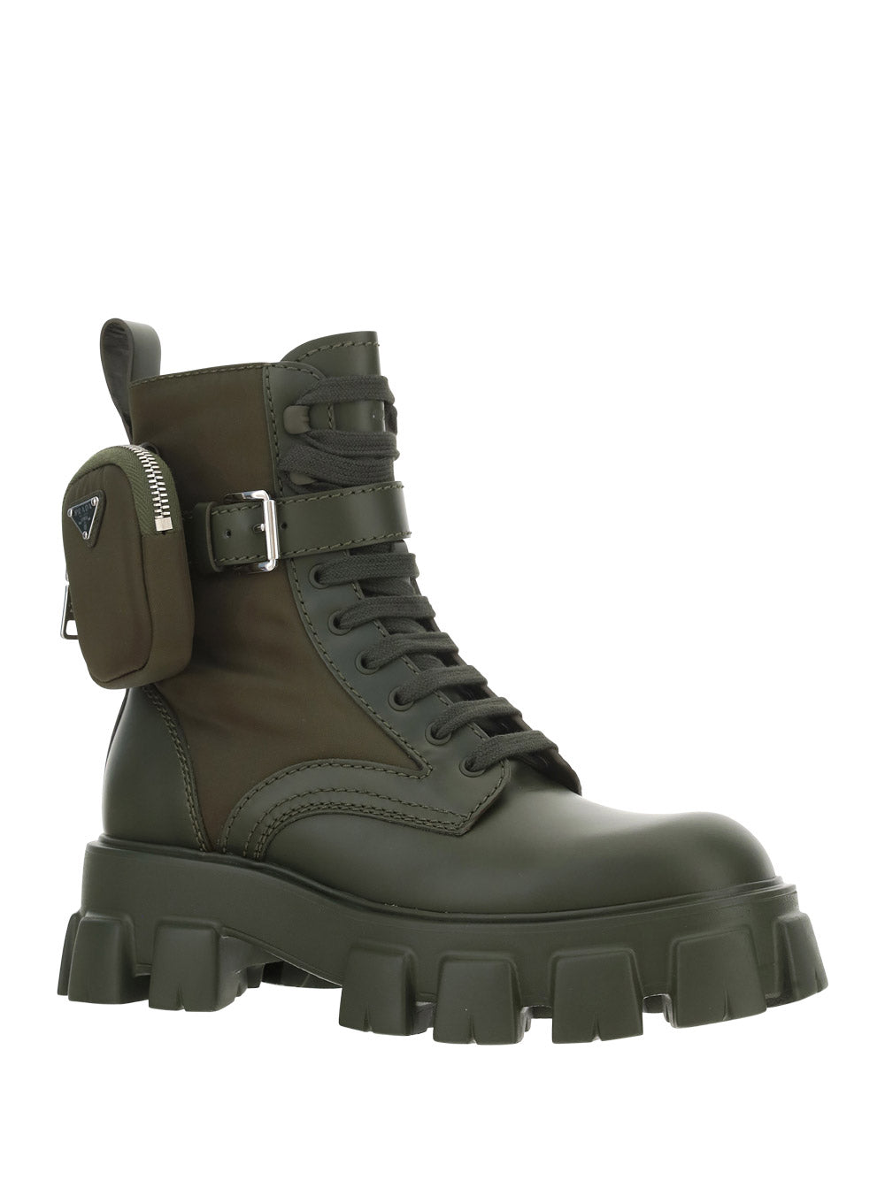 Monolith Leather and Nylon Fabric Boots - Military Green