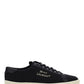 Court Classic SL/06 Embroidered Sneakers In Canvas And Smooth Leather - Black