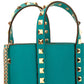 Rockstud Leather Bucket Bag - Turquoise