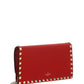 Rockstud Grainy Calfskin Chain Pouch - Red