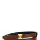 Reversible ONE STUD Belt in Glossy Calfskin - Brown / Black