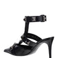 Roman Stud Patent Leather Sandals - Black