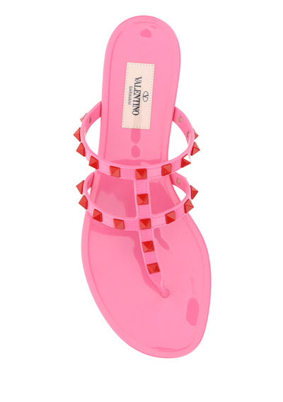 Rockstud Flat Rubber Sandal - Pink.