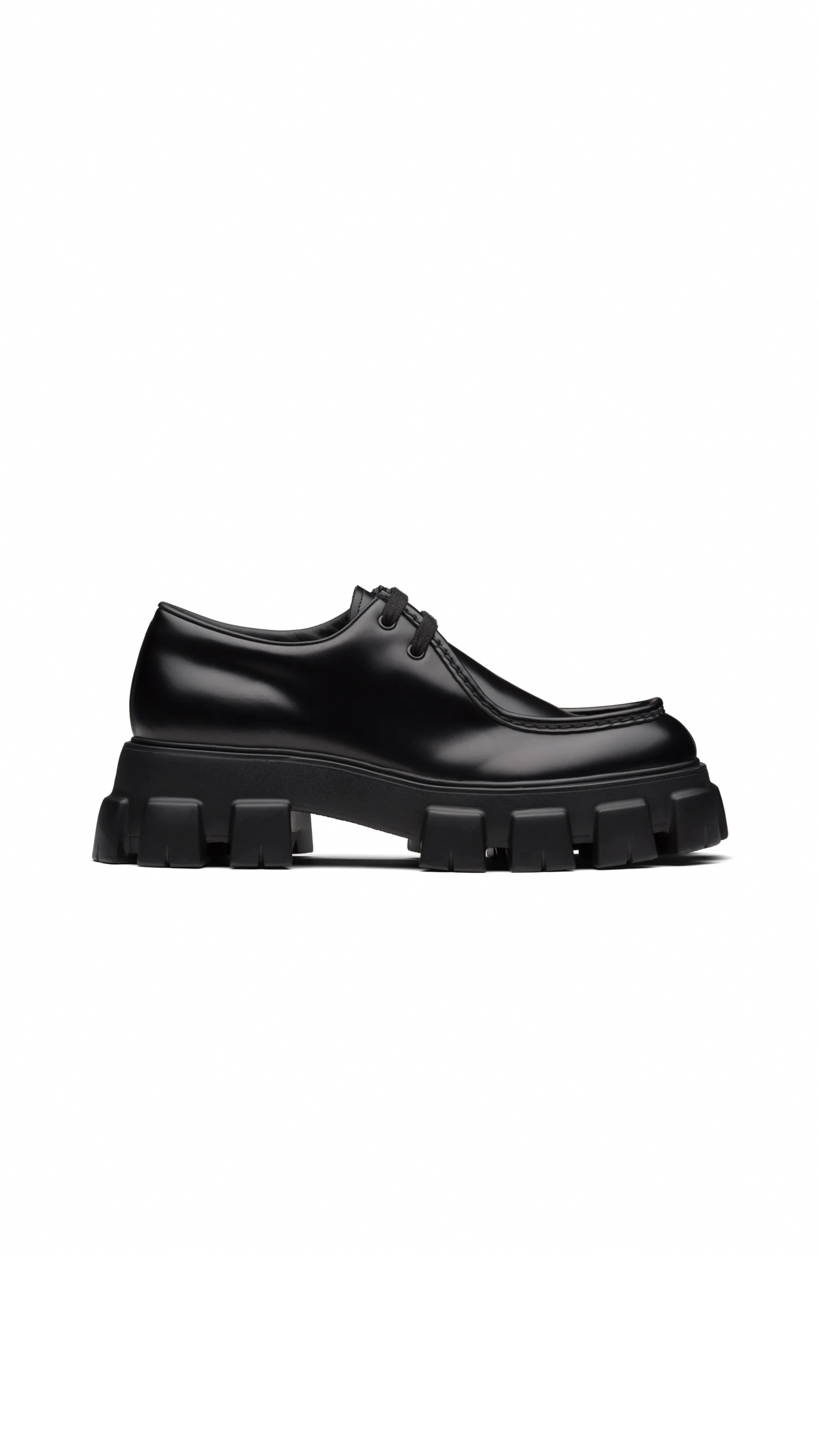 Monolith Brushed Leather Lace-up Shoes - Black