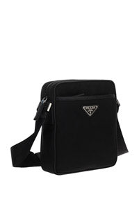 Re-Nylon and Saffiano Leather Shoulder Bag - Black