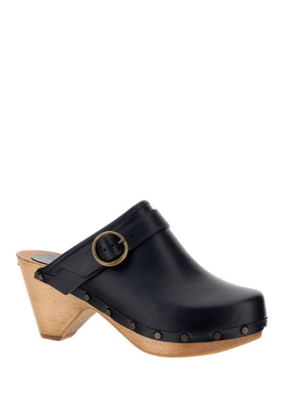 Titya Leather Clogs - Black