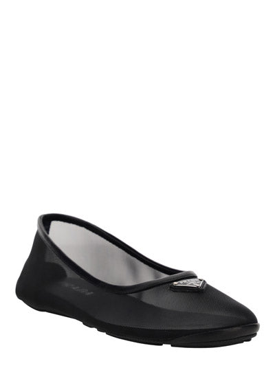 Logo Plaque & Mesh Ballerina - Black