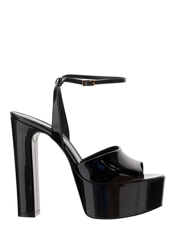 Jodie Platform Sandals In Patent Leather - Black