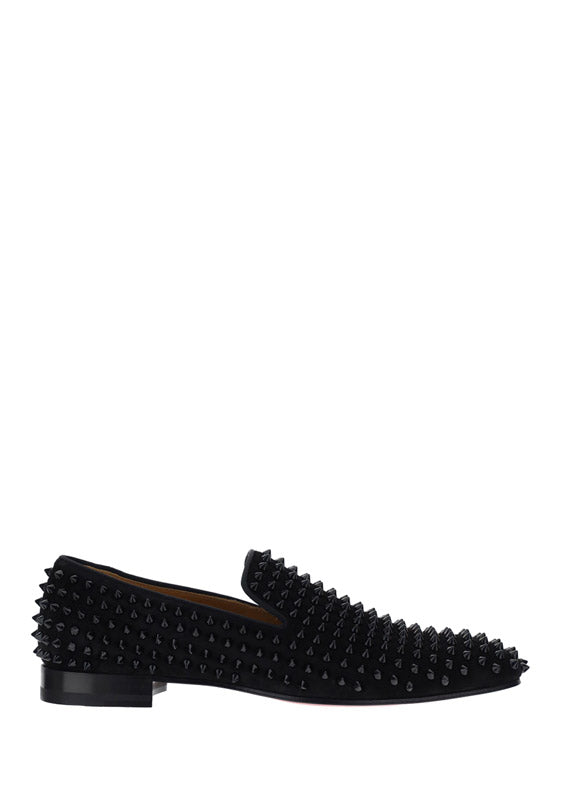 Dandelion Spikes Loafers in Suede - Black