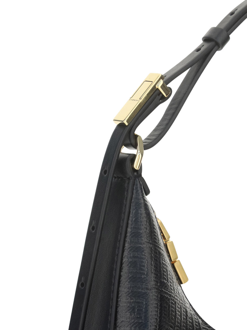 Small Moon Cut Out Bag in 4G Coated Canvas - Black.