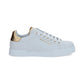 Calfskin Nappa Portofino Sneakers with Lettering Logo - White / Gold