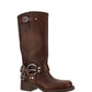 Buckled Knee-high Boots - Brown