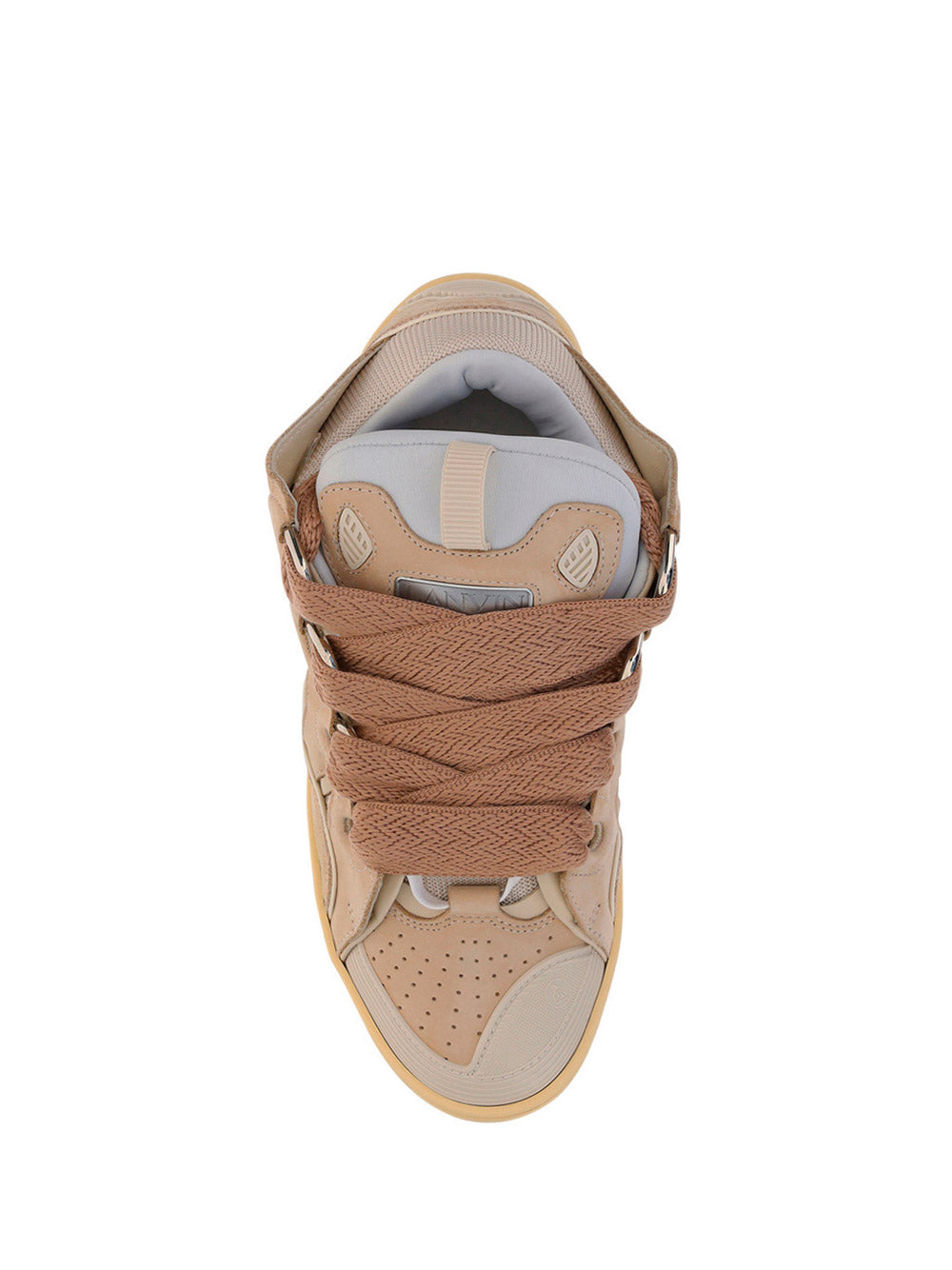 Leather Curb Sneakers - Dusty Pink/Brown