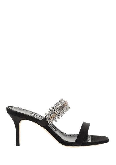 Sako Satin 70 Sandals - Black