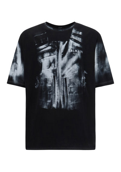 Cotton T-Shirt with Body Armour Print